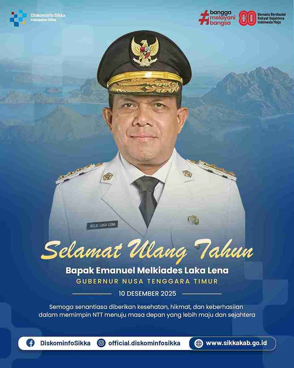 Selamat HUT Gubernur NTT Oleh Diskominfo Kabupaten Sikka 