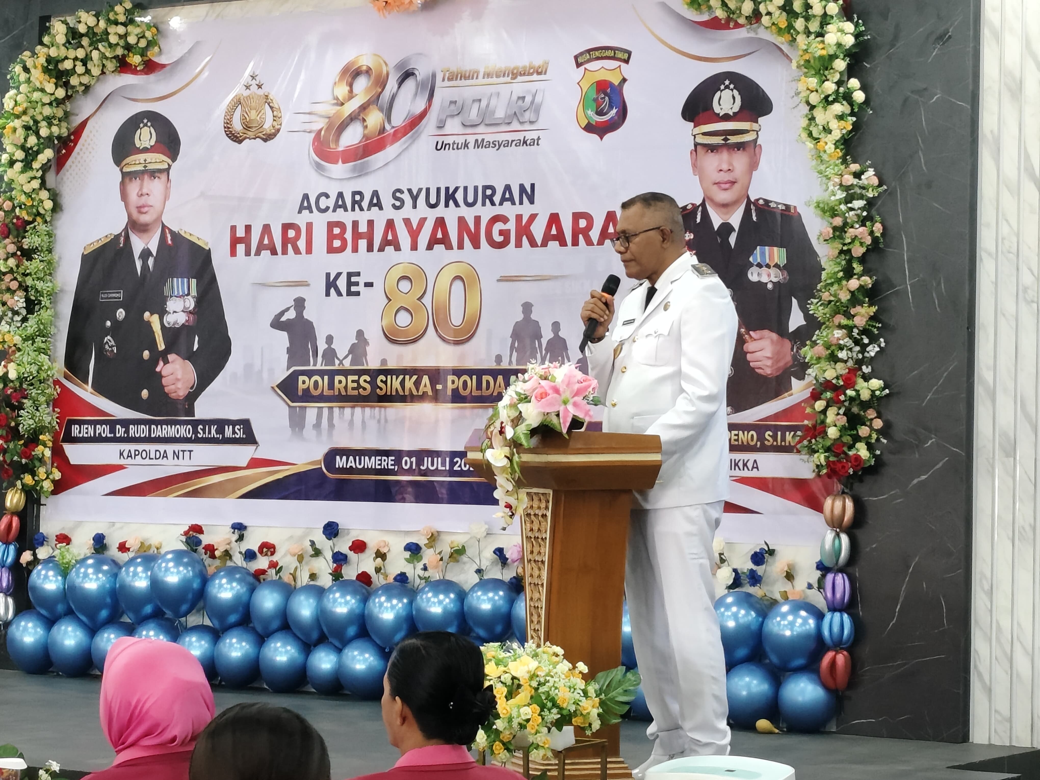 Wakil Bupati Sikka Apresiasi Sinergi Polres Sikka Pada Hari Bhayangkara Ke- 80